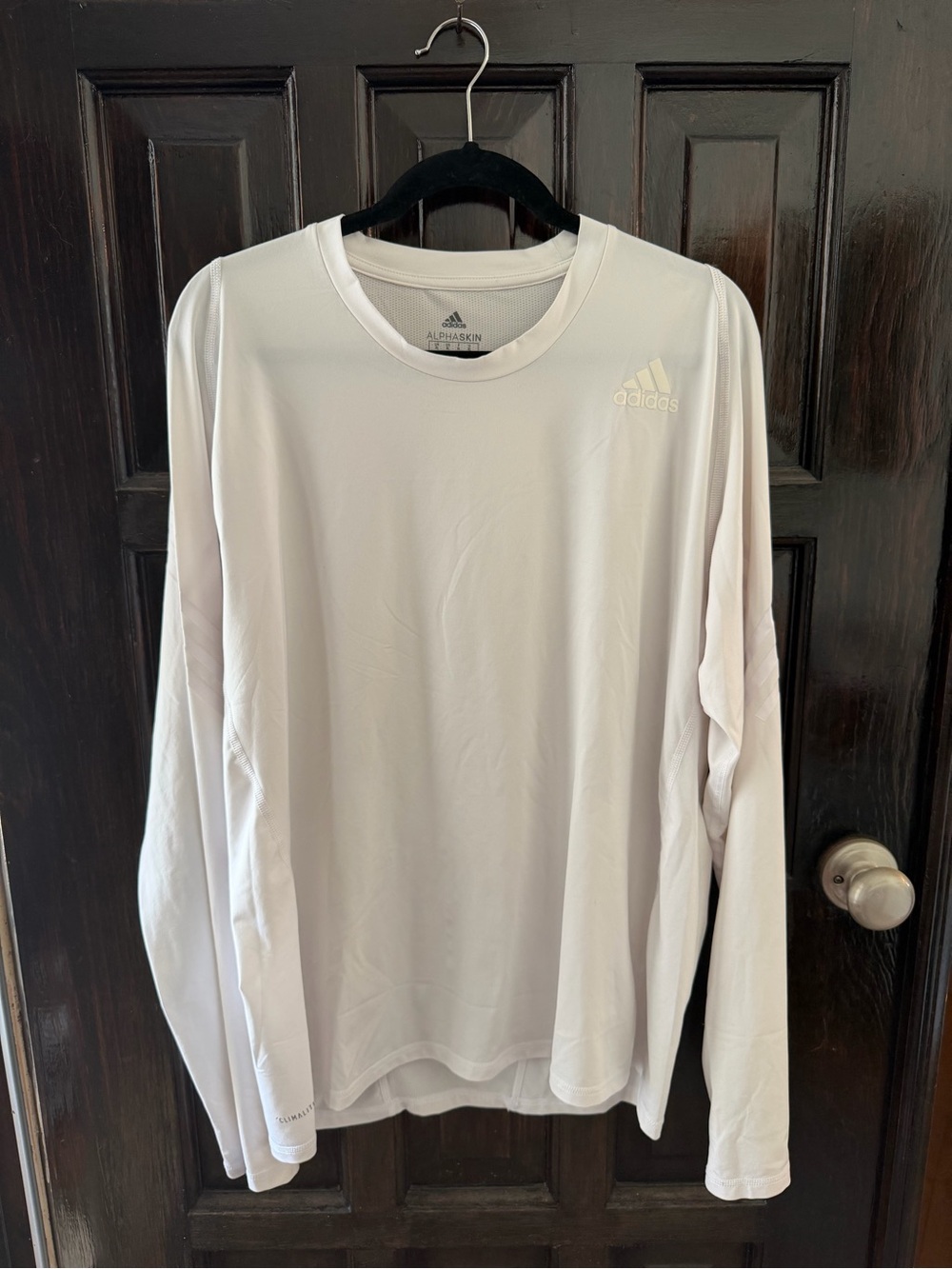 adidas Men’s AlphaSkin Long Sleeve Performance Shirt - White